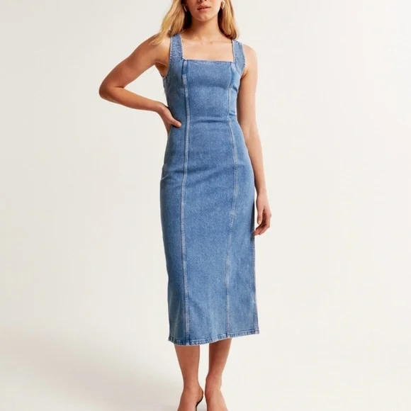 white christmas dresses Denim Column Skirt – Recollection main image 1